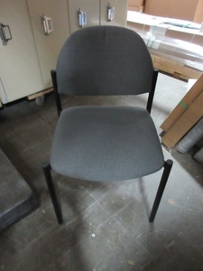 lot 147 image: STACKABLE UPHOLSTERED CHAIRS WITH METAL FRAMES