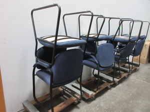 lot 154 image: SLED BASE ARM CHAIRS BY GLOBAL UPHOLSTERY