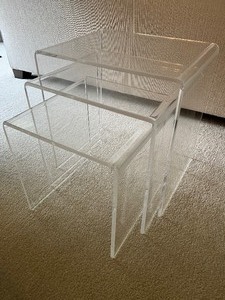 lot 26 image: Amazing Three Piece Stacking Lucite Tables