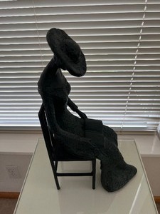 lot 30 image: Resin and Metal Lady Statue Reading Book
