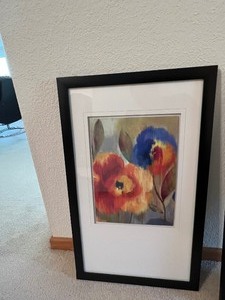 lot 57 image: Set of Two Framed Floral Artwork