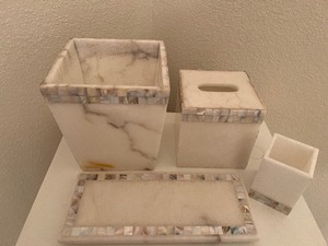 lot 59 image: Four Granite Bathroom Items