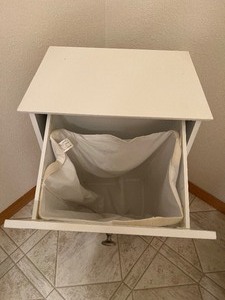 lot 60 image: Painted White Hamper Cabinet