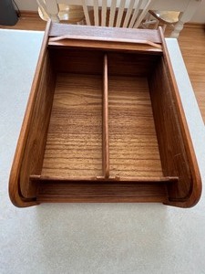 lot 93 image: Mid Century Teak Wood Cassette Tape Holder or Storage