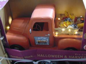 lot 2 image: Pallet of 20 Members Mark Indoor LED Pre-Lit Fall Harvest  Halloween Vintage Metal Truck