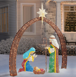 lot 20 image: Members Mark 7.5 Pre-Lit Twinkling Nativity Set