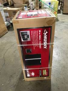 Husky Ready-to-Assemble 24-Gauge Steel Wall Mounted Garage Cabinet in Black (28 in. W x 29 in. H x 12 in. D) Customer Returns See Pictures