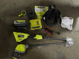 RYOBI 40V HP Brushless Whisper Series 17 in. Cordless Battery Carbon Fiber Shaft String Trimmer w 6.0 Ah Battery & Charger Customer Returns See Pictures