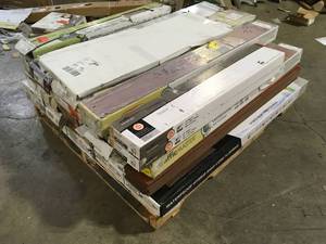 Pallet of Mixed Assorted Wooden Flooring  Various Models and Conditions Customer Returns See Pictures