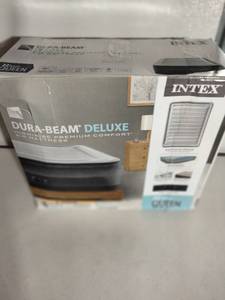 lot 206 image: Intex 22 Dura-Beam Comfort-Plush Airbed with QuickFill Plus Internal Pump - Queen