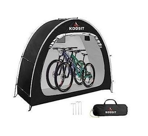lot 79 image: NEW KODSIT Outdoor Bike Storage Tent for 2 Bicycles, Black