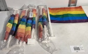 lot 230 image: Set of (9) Rainbow Pride Vehicle Flags