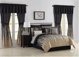 lot 82 image: NEW Gilda 30-Pc. Bedroom Super Set - Queen, Gold