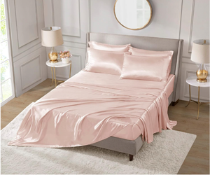 lot 89 image: NEW Madison Park Essentials Satin Wrinkle-Free Luxurious 6-Pc. Sheet Set