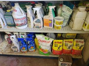 lot 13 image: Large Lot of Assorted Garden Chemicals and More