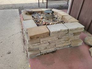 lot 38 image: New Aqua Rock Fountain Kit, Water Fountain, Concrete Birdbath, Rocks, Block and More