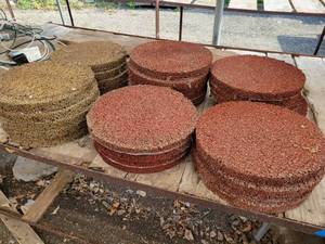 lot 42 image: (28) Pressed Rubber Pathway Blocks