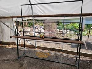 lot 44 image: Rack for Rolling out Fabric, Paper etc. with Counter - Hold (4) Rolls up to 77 Long
