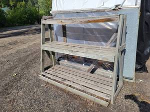 lot 49 image: (2) Wood Greenhouse Display Stands