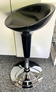 lot 74 image: Contemporary Black Seated Chrome Based Stool