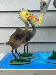 lot 6 image: Artisan Metal Heron Figurine