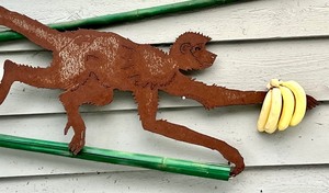 lot 14 image: Artisan Metal Monkey Figurine
