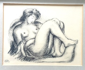 lot 30 image: Framed Vintage Nude Drawing