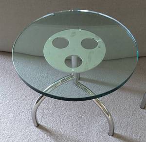 lot 10 image: Pair of Brueton Spyder Glass Topped Side Tables