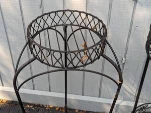 lot 94 image: Three Decorative Metal Plant Stands
