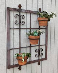 lot 96 image: Decorative Metal Wall Pot Holder