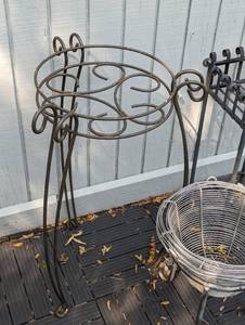 lot 97 image: Three Decorative Metal Plant Stands