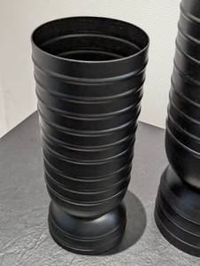 lot 112 image: Pair of Decorative Black Metal Vases