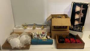 lot 21 image: Group Of Misc. Lights And More Vanity Lights NIB