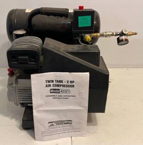 lot 47 image: Twin Tank 2 HP Air Compressor (Works)