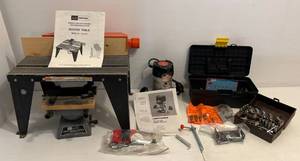lot 52 image: Graftsman Router Table, Sears Router, Router Bits And More