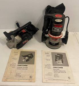 lot 56 image: Craftsman 1 12 HP Router And Craftsman 3 Electric Hand Planer (Both Tested & Working)