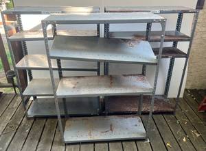 lot 123 image: Three Steel Garage Shelves 51T x 36W x 15D
