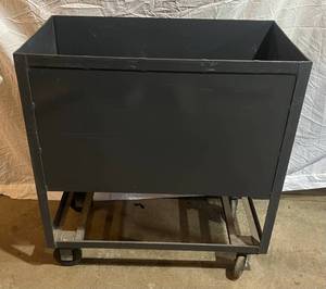 lot 130 image: Metal Building Maintenance Cart 36 12W x 18 12 D x 39 34T (Inside Depth Is 20) (Would Make A Great Parts Washer)