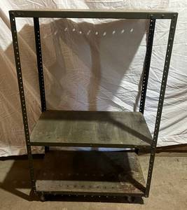 lot 145 image: Rolling Metal Shelf 30 14W x 18 18D x 47 12T