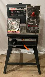 lot 181 image: Craftsman 12 Band Saw With Extra Blades (Works) (BRING YOUR OWN HELP TO LOAD AND TOOLS TO DISASSEMBLE) IN BASEMENT