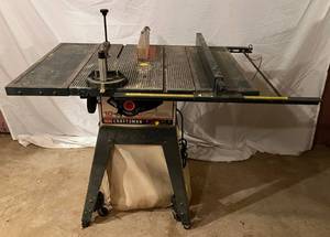 lot 190 image: Craftsman 10 Inch Motorized Table Saw With Extras (BRING YOUR OWN HELP TO LOAD AND TOOLS TO DISASSEMBLE) IN BASEMENT