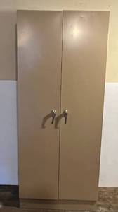 lot 198 image: Large Two Door 5 Shelf Metal Cabinet 72T x 30W x 19D