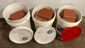 lot 209 image: Large Group Of 6 x 6 Non-Slip Tile (138) Total (BRING YOUR OWN HELP TO LOAD) IN BASEMENT