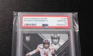 lot 1 image: 2017 Elite Draft Picks Patrick Mahomes #145 Rookie Card PSA 10