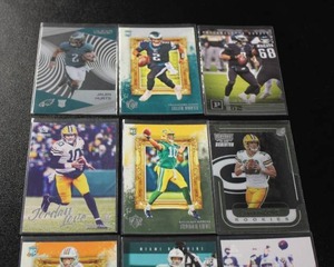 lot 13 image: Jalen Hurts & Jordan Love & Tua Tagovailoa Football Card Rookie Lot  9 Rookie Cards