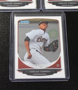 lot 18 image: 2013 Bowman Chrome Carlos Correa #BCP100 Rookie Card Lot  3 Rookie Cards