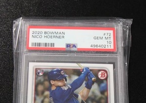 lot 30 image: 2020 Bowman Nico Hoerner #72 Rookie Card PSA 10