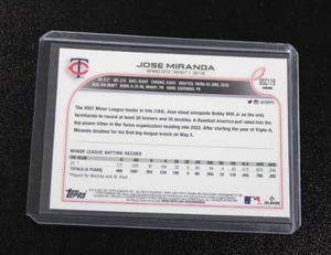 lot 38 image: 2022 Topps Chrome Purple Refractor Jose Miranda #USC119 In Person Autograph