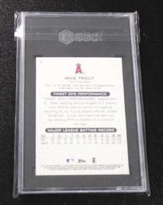 lot 78 image: 2013 Finest Mike Trout #1 SGC 9