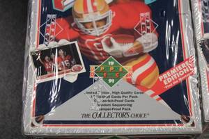 lot 79 image: 1991 Upper Deck Football Unopened Hobby Box Lot  4 Boxes